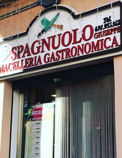 Spagnuolo Insegna luminosa in legno per Macelleria Bagheria