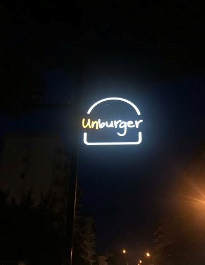 Insegna luminosa per Unburger Bagheria Palermo